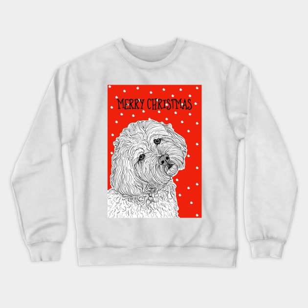 Cockapoo Christmas Greeting Crewneck Sweatshirt by AdamRegester